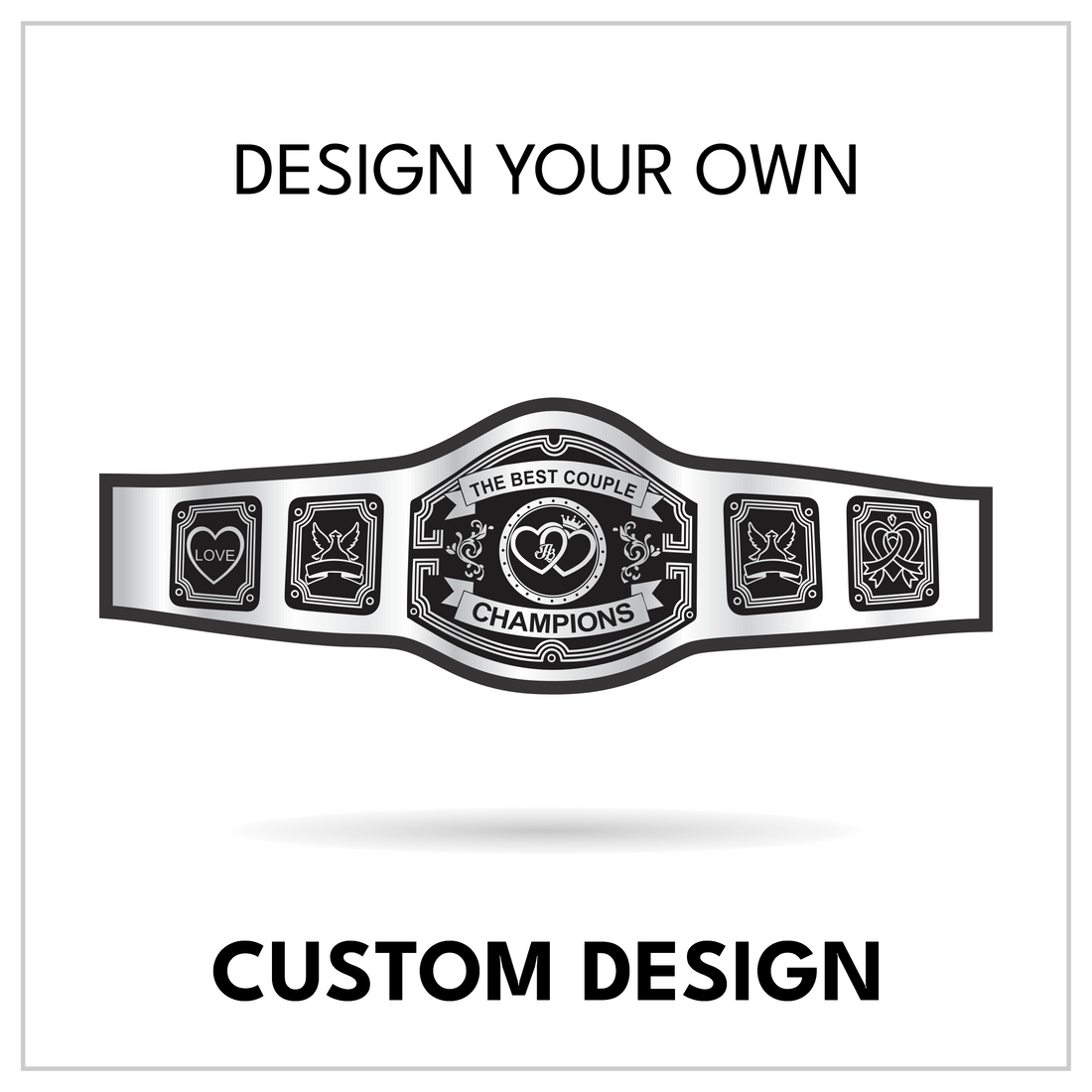 Personalized Romantic Title with Love and Doves Side Panels