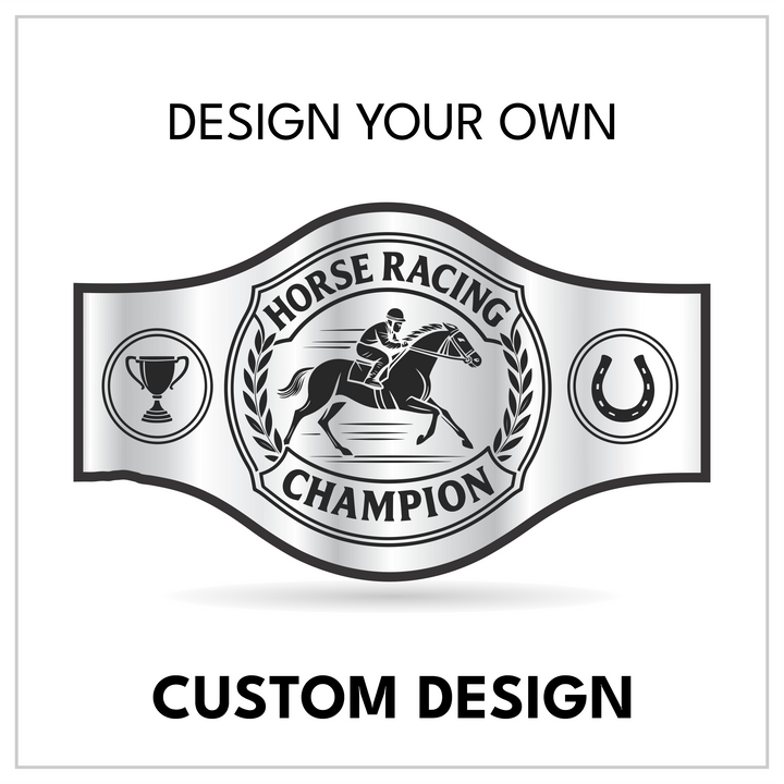 Custom Horse Racing Championship Belt with Jockey Centerplate