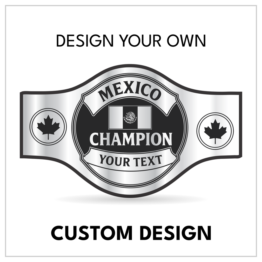Personalized Mexican Title with Maple Leaf Side Panels