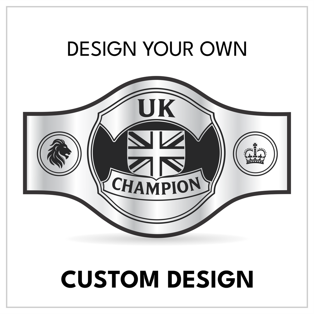 Custom UK Championship Belt with British Flag Centerplate