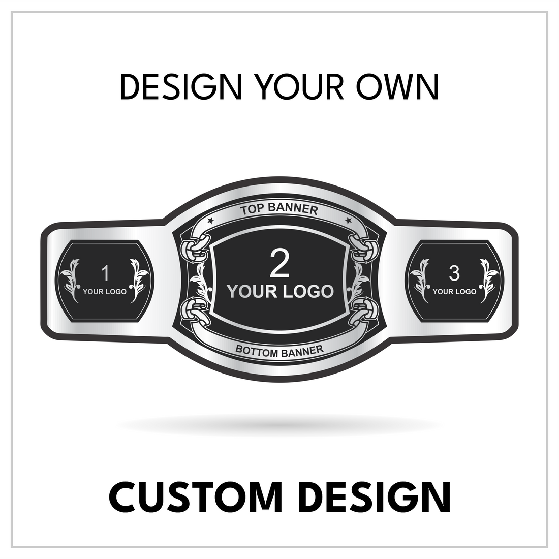 Personalized Three-Plate Title Template with Top and Bottom Banners