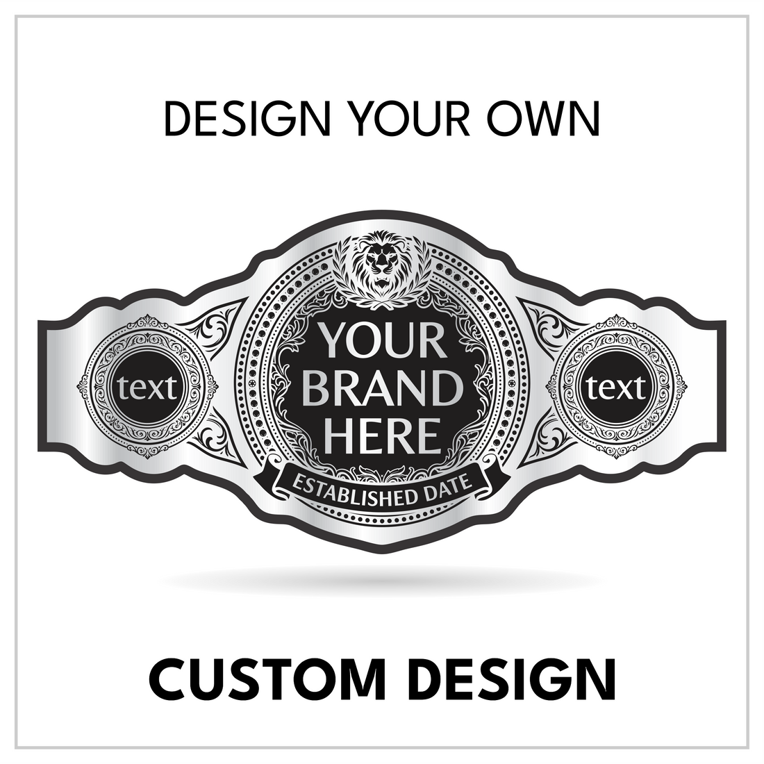 Personalized Heritage Title with Ornate Circular Side Panels