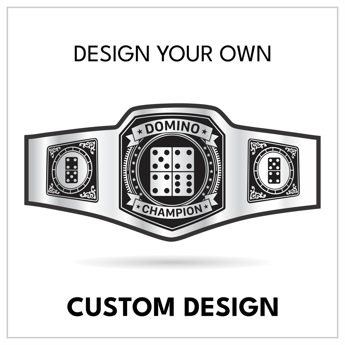 Custom Domino Championship Belt with Tile Centerplate