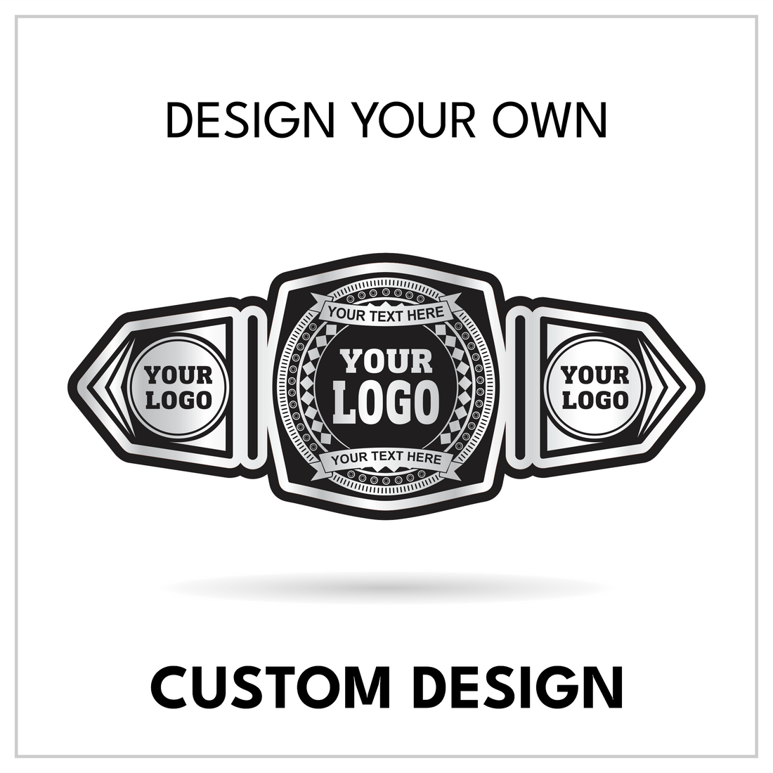 Custom 3-Plate Championship Belt with Chevron Side Plates