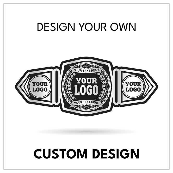 Custom 3-Plate Championship Belt with Chevron Side Plates