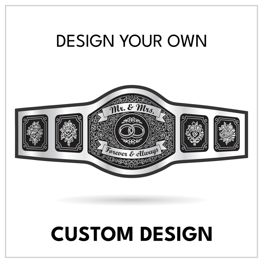 Personalized Mr & Mrs Title with Floral Side Panels