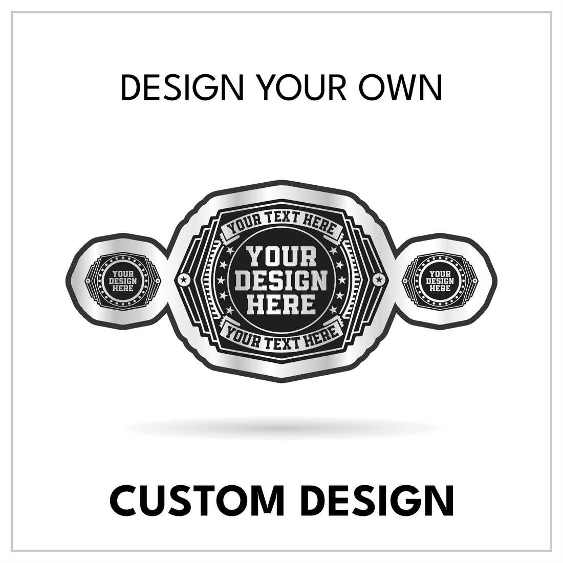 Personalized Wrestling Title with Star-Accented Banners