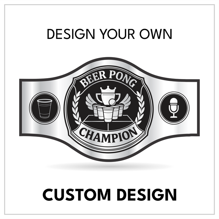 Custom Beer Pong Championship Belt with Cup Setup Centerplate