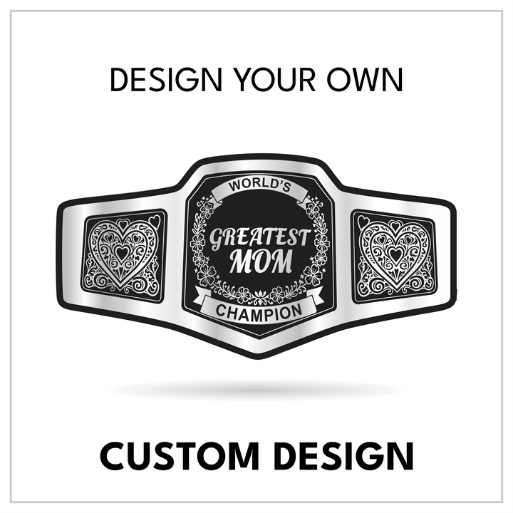 Personalized Family Title with Ornate Heart Side Panels