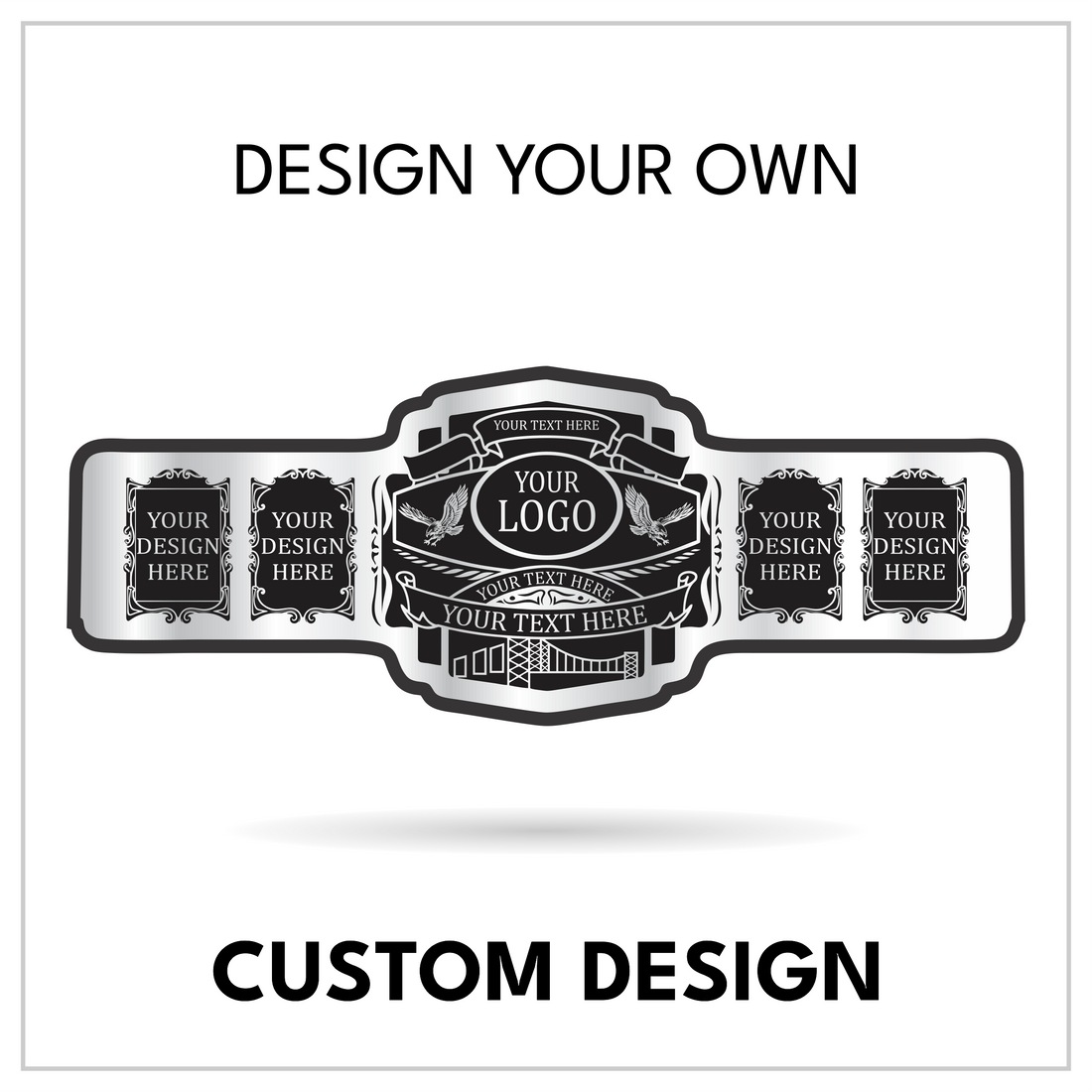 Custom Eagle Logo Championship Belt with Bridge Centerplate