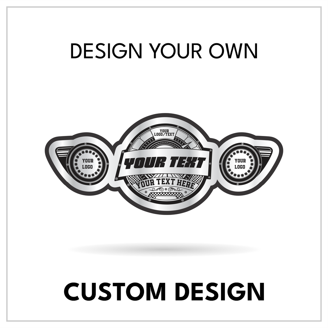 Personalized Motorsport Title with Checkered Flag Accents