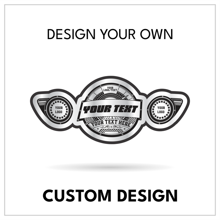 Personalized Motorsport Title with Checkered Flag Accents