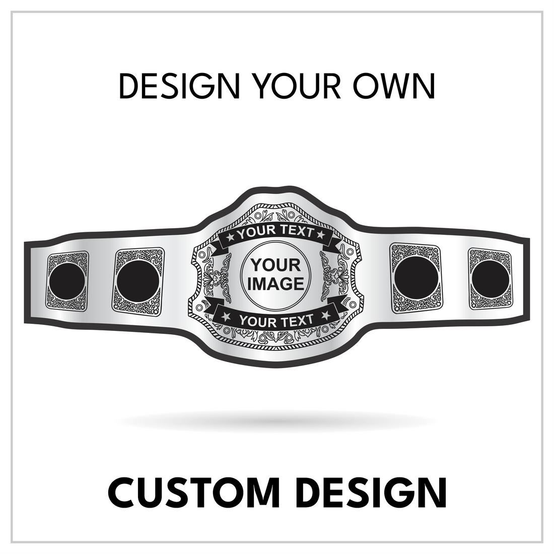 Custom 5-Plate Photo Championship Belt with Ornate Border