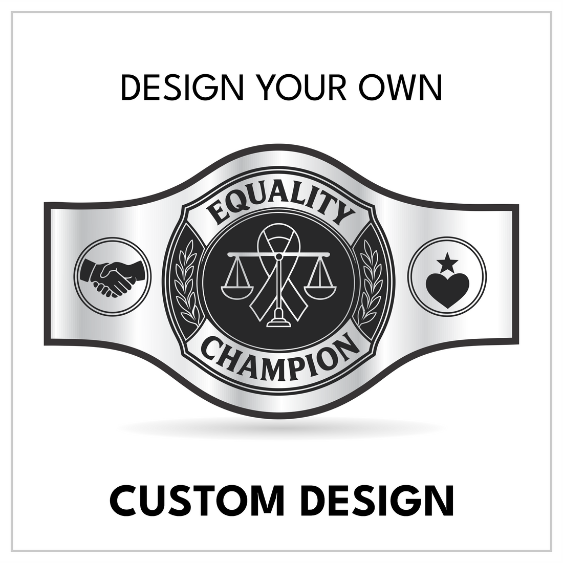 Personalized Diversity Title with Handshake and Heart Side Panels