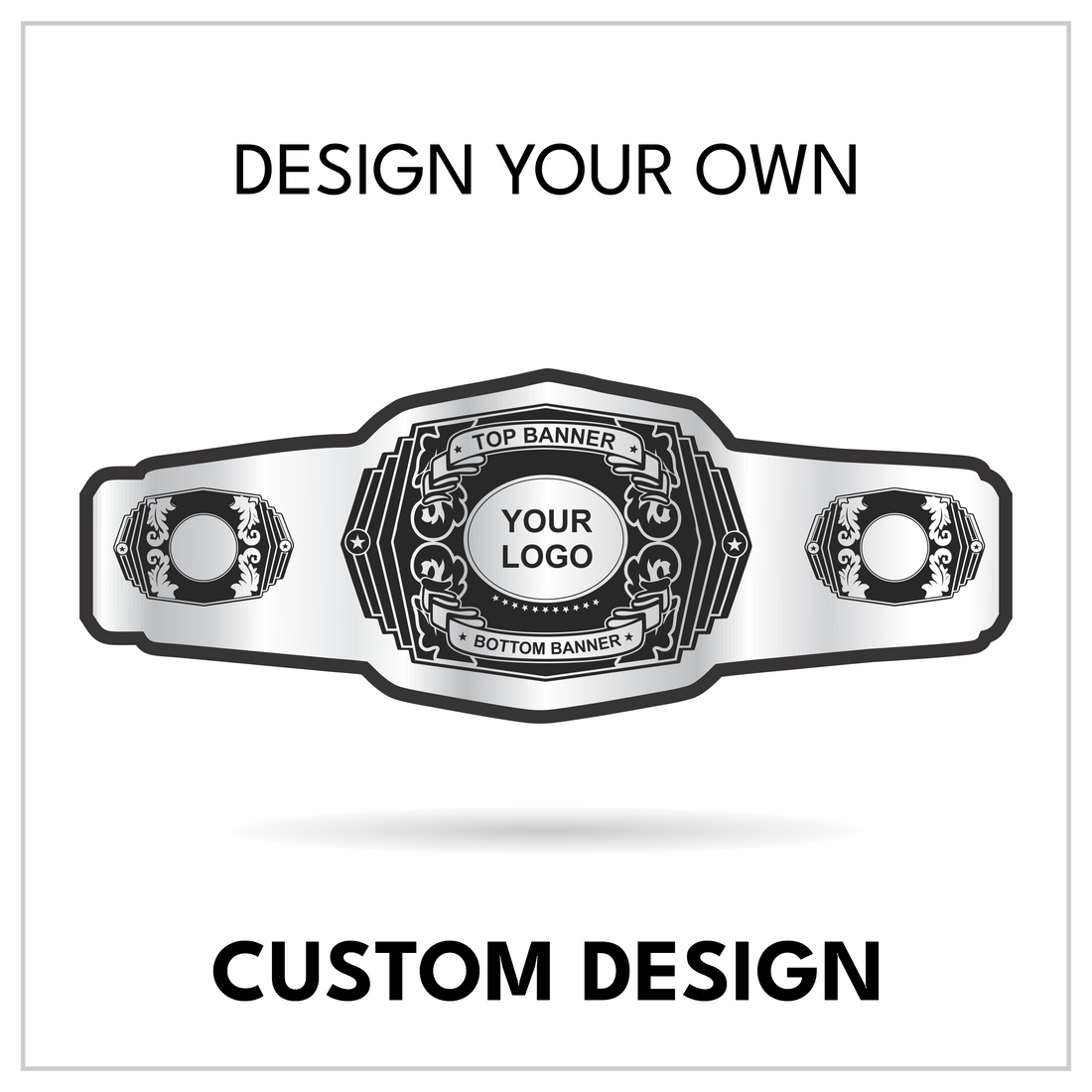 Custom Ornate Championship Belt with Oval Logo Centerplate
