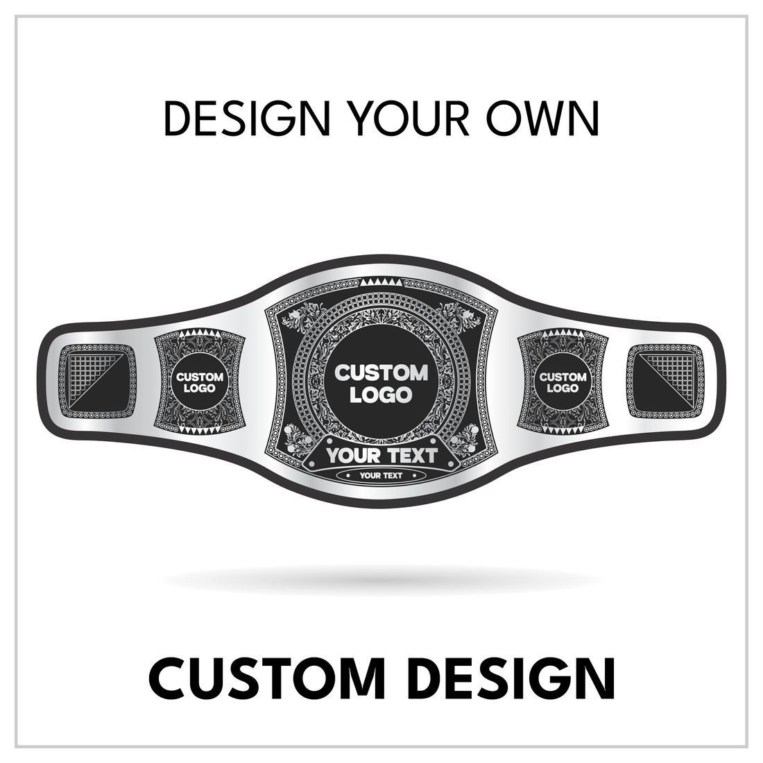 Custom Round-Center Championship Belt with Filigree Border