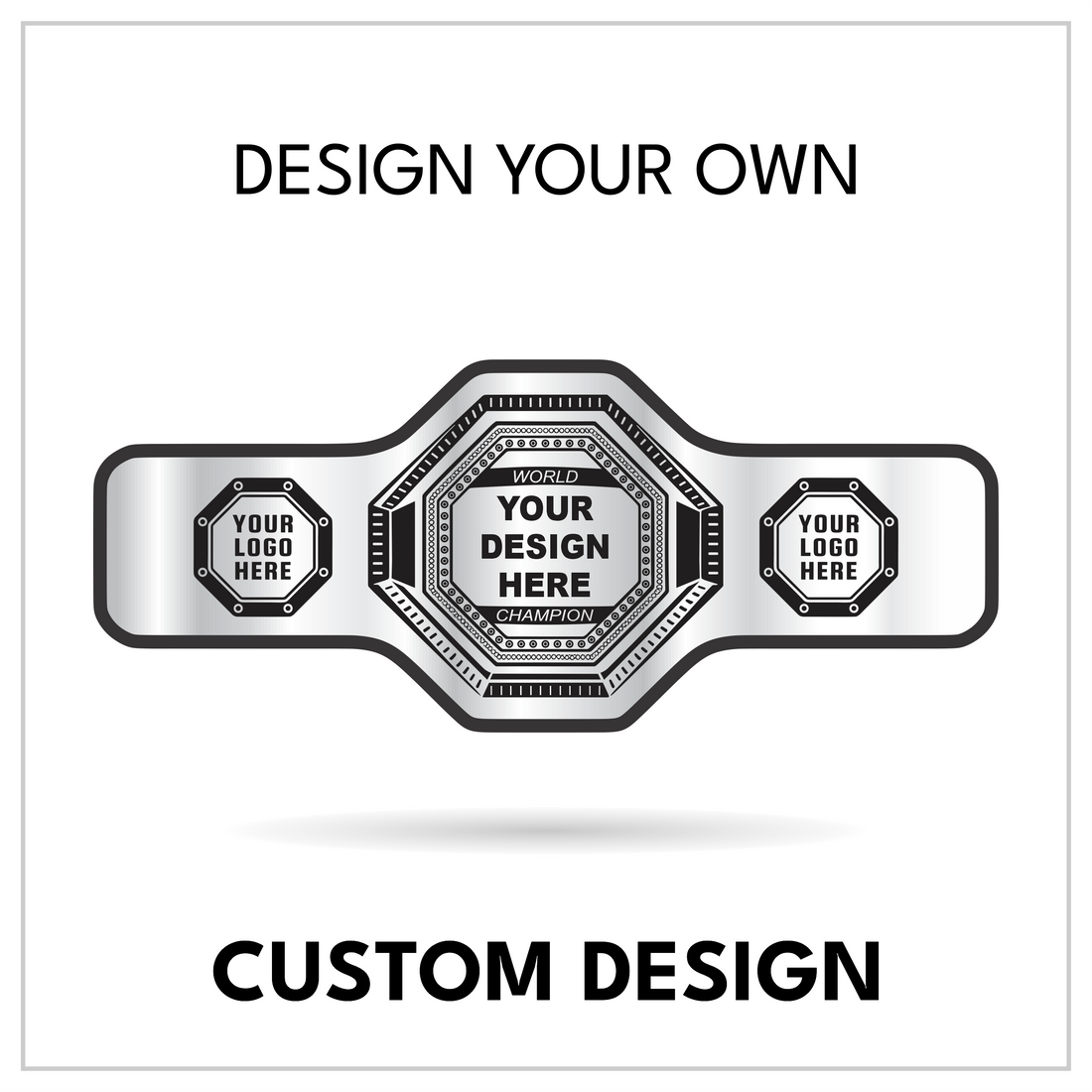 Custom Octagon Championship Belt with Cage-Style Centerplate