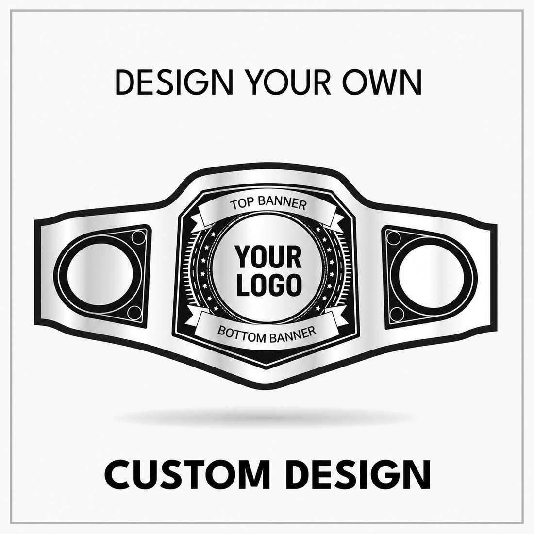 Custom Shield Championship Belt with Dual Banner Branding